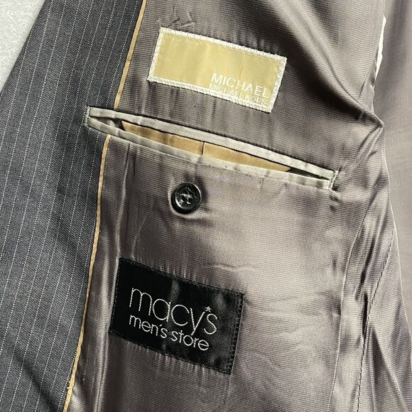 Michael Michael Kors Mens Gray 2 Piece Pinstripe Wool Suit 38R - Picture 3 of 11
